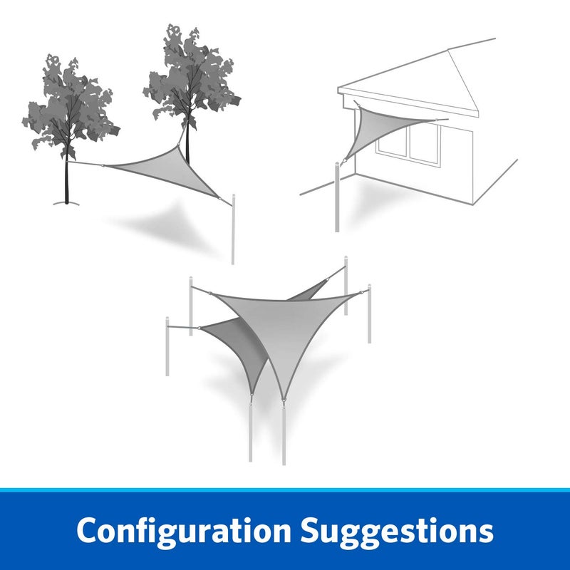Coolaroo ظل شراع جاهز للتعليق من كولارو - 90% حجب للأشعة فوق البنفسجية، ظل خارجي قابل للتنفس مع حبال مثبتة مسبقًا للباحات والحدائق والاستخدام الموسمي، 12 قدم، مثلث، كوكو - Image 4